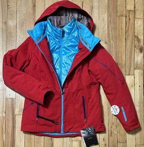 Spyder Womens 10 Red Menage A Trois Jacket 3 in 1 Winter Ski Snow Coat NEW W/Tag