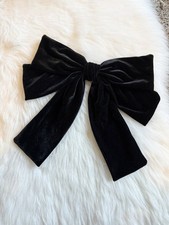 Extra Large Velvet Hair Bow Women Black Hair Barrettes Clip French Barrette