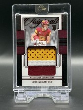 2024 Panini One Football Luke McCaffrey Originals RC Patch #OOP-LMY /30 Commande