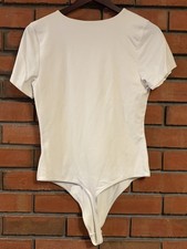 Aritzia Babaton Contour Women's White Crewneck Short Sleeve Bodysuit Sz L