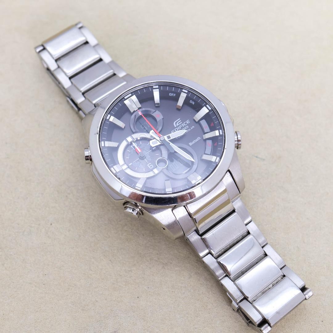 Casio Edifice Solar Bluetooth Watch ECB-500 Tested Silver Black