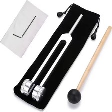 128Hz Weighted Tuning Fork Set Silver – Sound Healing & Chakra Balancing Tool