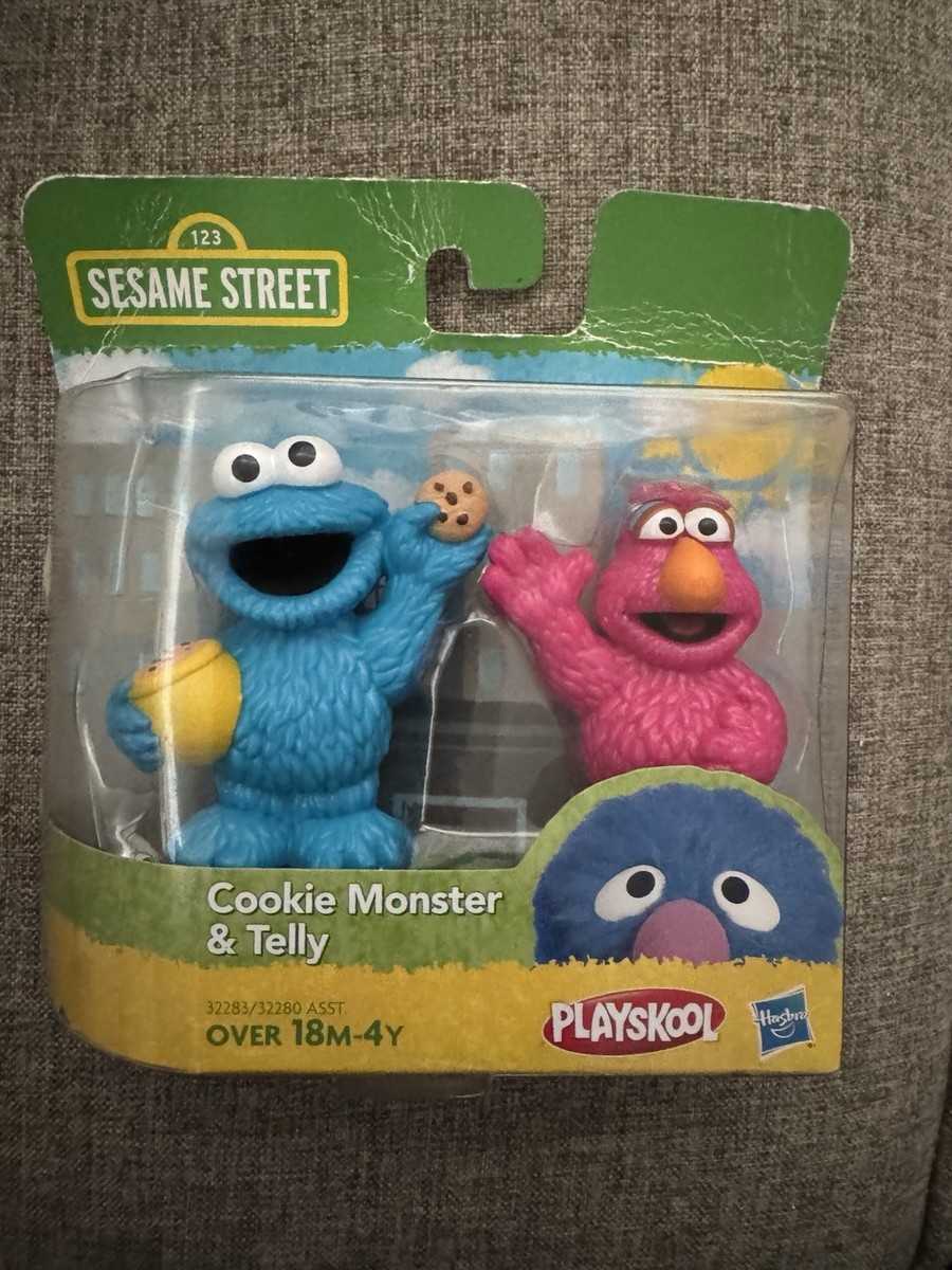 Telly Cookie Monster Figure Sesame Street Playskool Toy Hasbro 18m