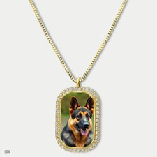 Stunning Cute German Shepherd Dog Breed Fashion Pendant Necklace Chain Printed D