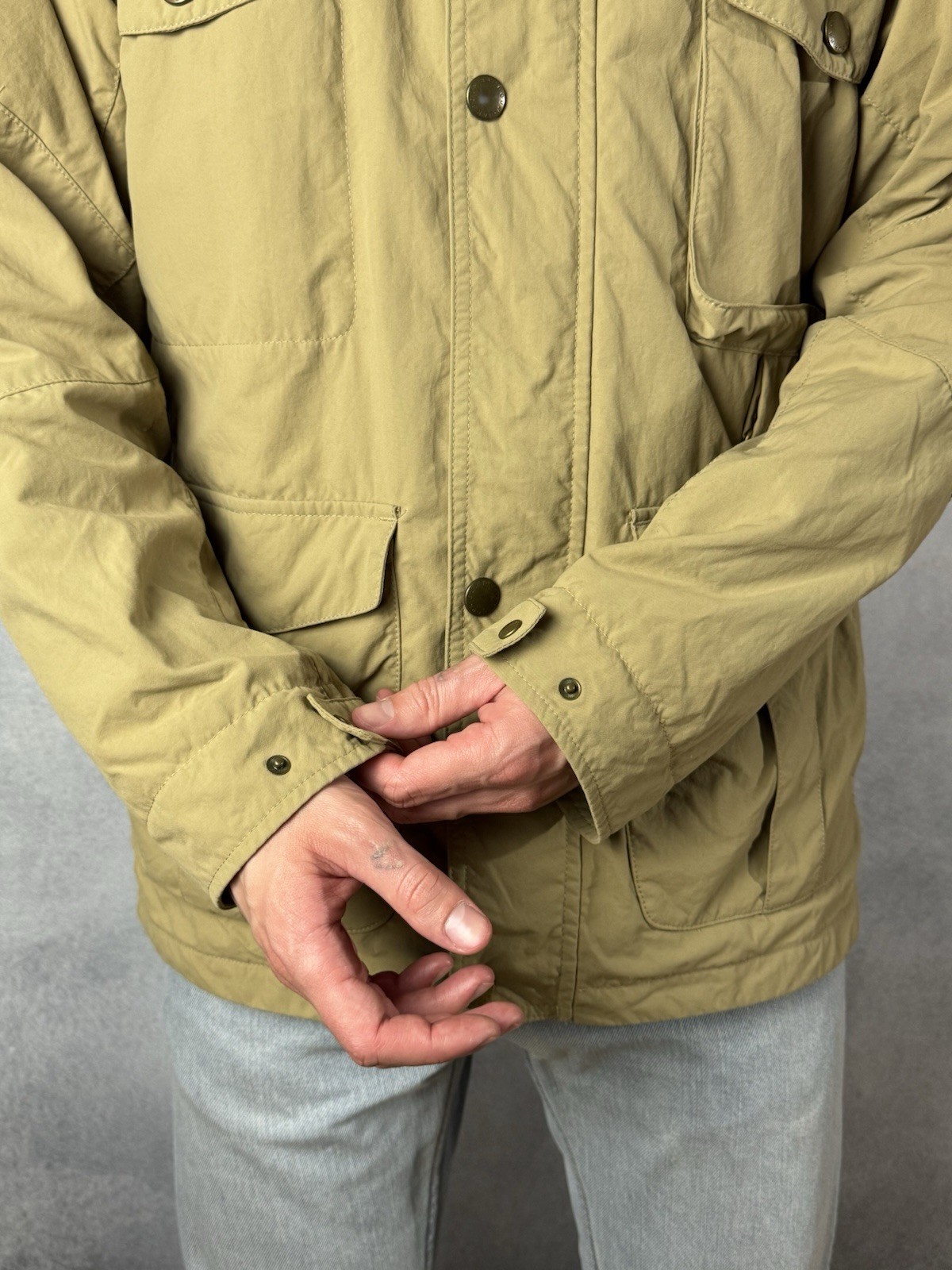 Barbour Explorer Jacket Camel Multipocket Zip Men… - image 9