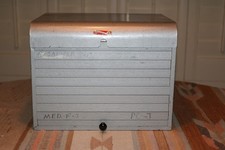 Vintage Brumberger Dark Room Photo/Film Roll Top Metal Storage Cabinet - Read