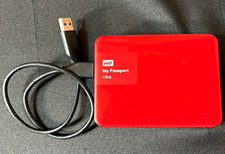 Western Digital My Passport Ultra 2TB USB Portable External HDD, Red
