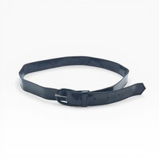 Vintage 1950s  1960s Black Patent Vinyl Skinny Belt, Romur Belt Co, Teen Size 14