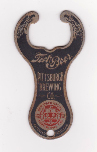 Pre-Prohibition TECH BEER PITTSBURGH BREWING PA Emaillierter Flaschenöffner Pat. 1916