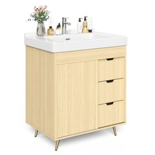 32 inch Bathroom Vanity with Sink Floor Stand Storage Cabinet Set  Faucet Combo