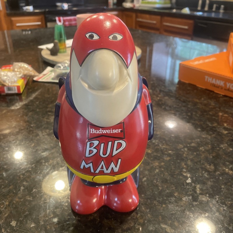 1975 Anheuser Busch Budman Budweiser Beer Stein CS1 Bud Man Mug Ceramarte Brazil