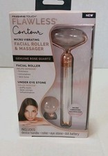 Finishing Touch Flawless Contour Vibrating Facial Roller  Massager, Rose Quartz