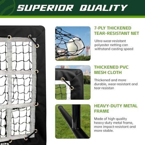 Pitching Net with Strike Zone and 9 Targets for Training Practice