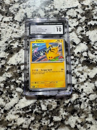 CGC 10 Pikachu Black Star Promo #190 - Pokemon TCG (2024) World Championships