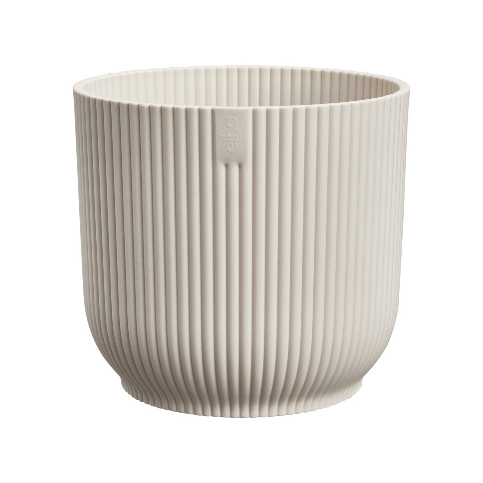 Elho Extra Large Round Planter 47x44cm Linen White Ribbed Watertight Indoor