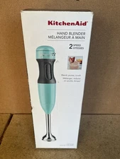 KitchenAid Handheld KHB1231AQ 2-Speed Hand Blender Corded Aqua Blender & Cup C74