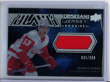2021-22 SPx UD Black Obsidian Rookie Jersey Moritz Seider 219/399 Detroit Red