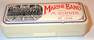 M. HORNER No 1896 Marine Band Harmonica Key G with Case