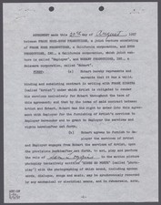 FRANK SINATRA - CONTRACT SIGNED 08/20/1957