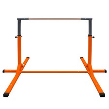 Kids Adjustable Gymnastics Bar - Junior Training Kip Bar w/ Sturdy Base, Orange