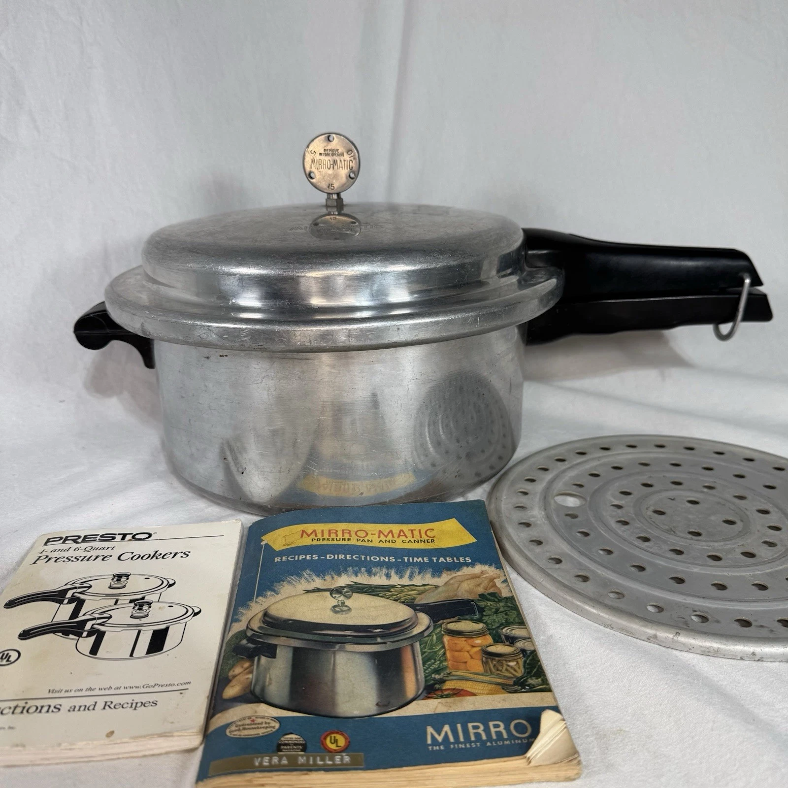 VTG Mirro-Matic 6 Quart Pressure Cooker 396M Regulator + Jiggler & trivet Manual