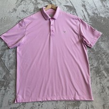 Callaway Polo Shirt Mens Pink Striped Opti-Dri Golf Performance Top Size XL