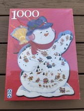 F.X. Schmid Snowman Shaped Puzzle 1000 Piece Sealed 99186 New in Box 3  Tall