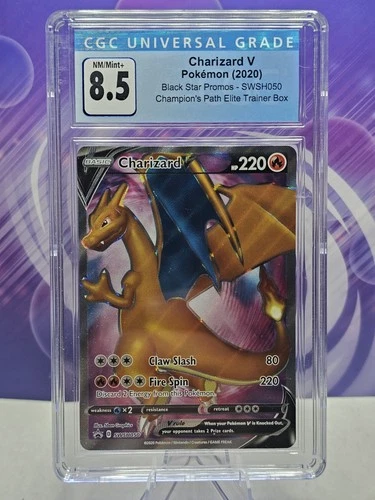 CGC 8.5 NM/Mint+ Blue Charizard V SWSH050 SWSH: Sword & Shield Promo Cards Holo