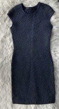 RVN Black & Blue Bodycon Dress Size XS made in the USA