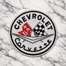 CHEVROLET CORVETTE Embroidered Iron/Sew On Patch 3" ROUND SHIPPED FROM USA
