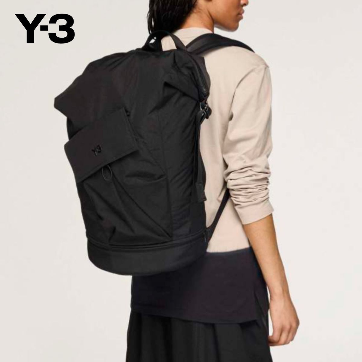 Y-3 Utility Backpack Black Nylon Logo Bag Yohji Yamamoto Travel