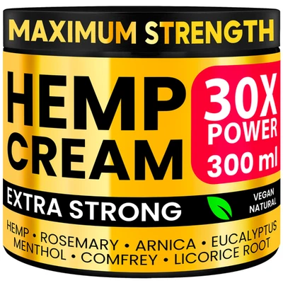 DUTCH HEALTH LLP HEMP CREAM EXTRA STRONG 300ml | Relieves Muscle, Joints, Knees, Shoulder Pain