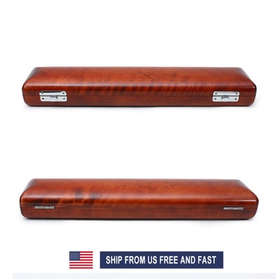 17 Hole B Foot Flute Case Hard Wood Flute Box Durable Red Color With Lock