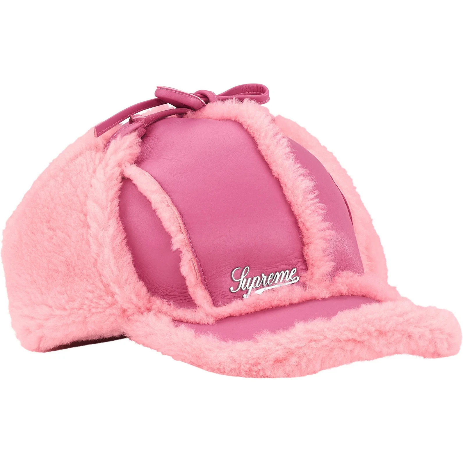 Supreme Shearling Lined Earflap Cap - Size M/L - Pink - NEW