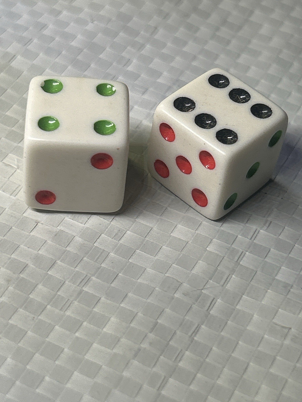 Sequence Game Replacement Dice Set — Pair of Color Dot Dice — Board Game Parts
