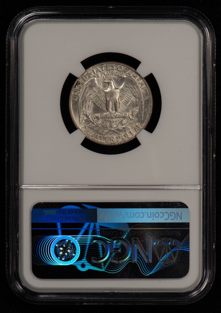 ASA【64】【65】 1964-D 25c Washington Quarter - FS-901 Type-C Rev of 65 - NGC AU