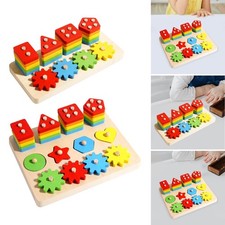Wooden Sorting Stacking Toy Learning Puzzles Hand Eye Coordination Creative