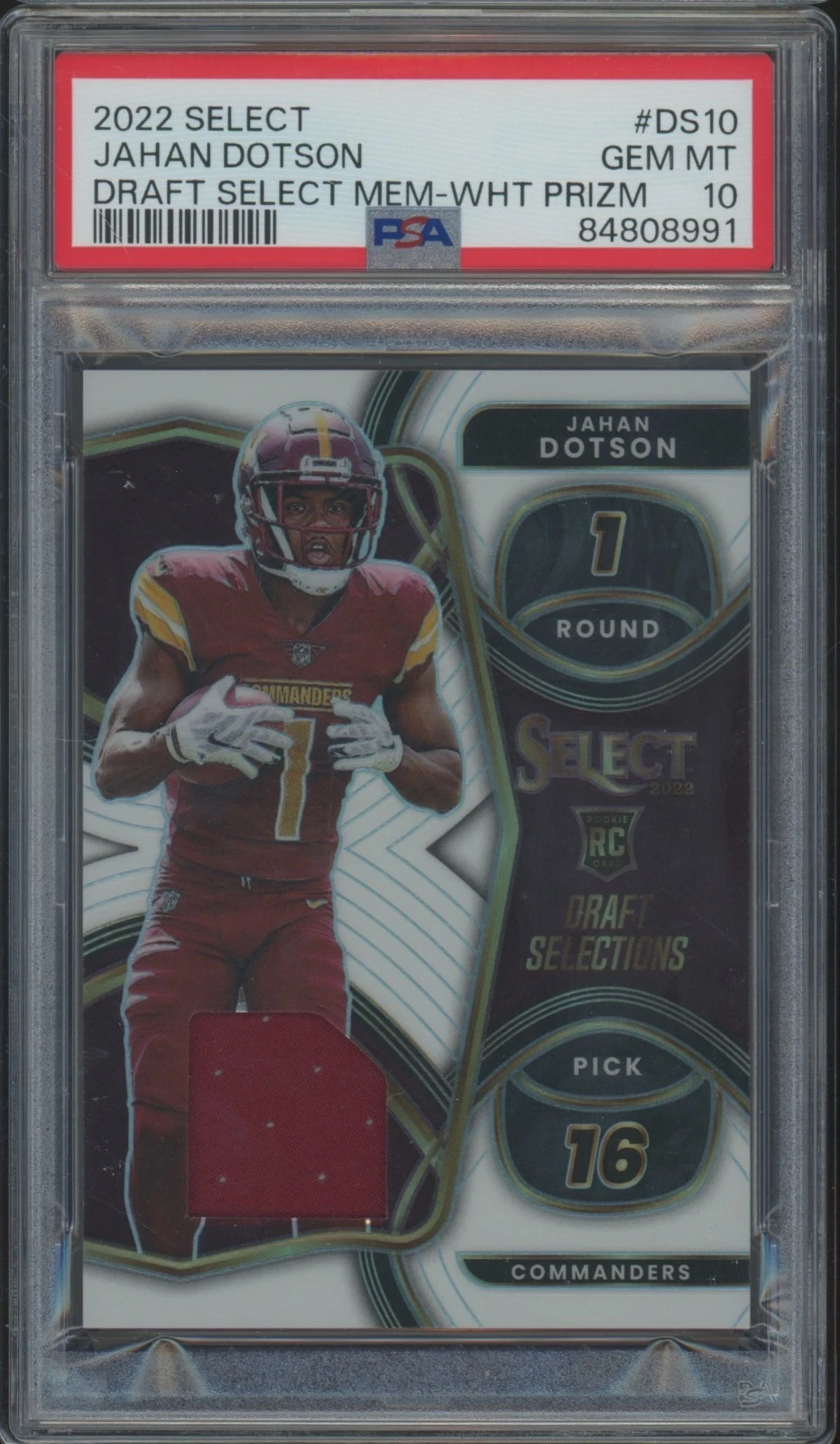 Jahan Dotson Panini Select Draft Selections Memorabilia #DS10 Base