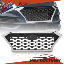For 2019 2020 2021 Hyundai Tucson Front Upper Bumper Grille Assembly Chrome Trim