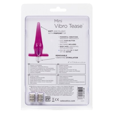 Mini Vibro Tease Slender Slim Vibrating Anal Sex Probe Butt Plug Vibe  Vibrator