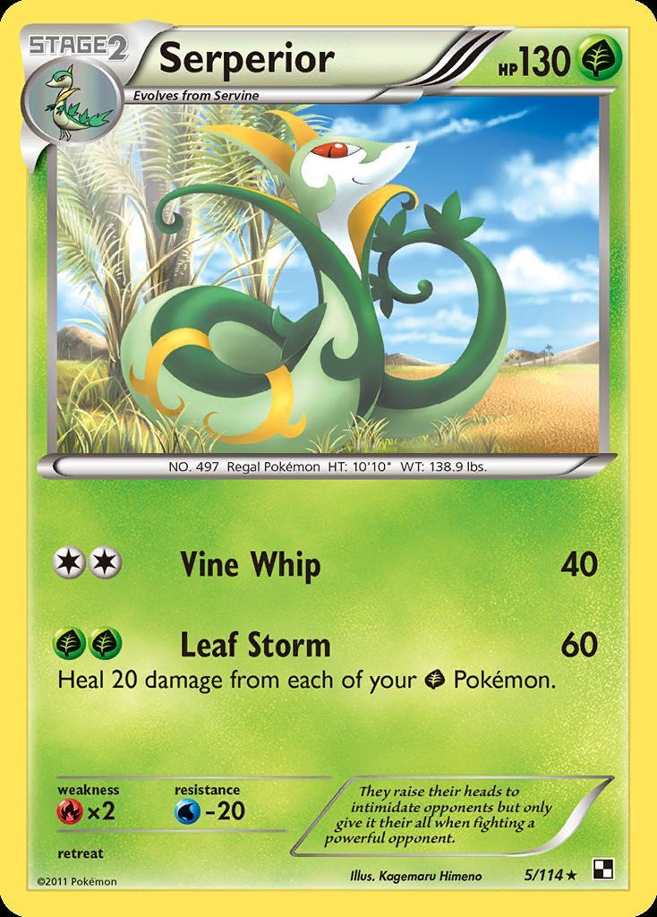 Pokemon Serperior (5/133) Black & White LP REVERSE HOLO