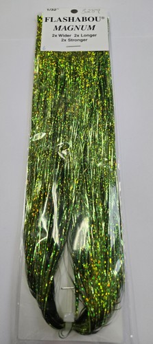 Flashabou Magnum size is 1/32", 20" long Color: #3289 Holo Chartreuse Flash - 第 1/2 張圖片