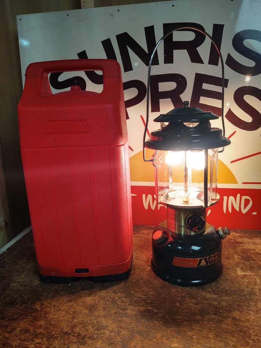 COLEMAN 290 CLX Dated 3/84 LANTERN WITH RED CARRYING CASE Tested