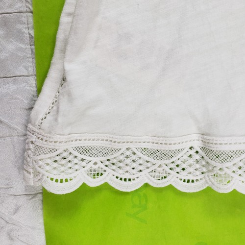NWOT By Anthropologie Sigrid White Blue Embroidered Top SMALL Keyhole Tie Front - Picture 10 of 14