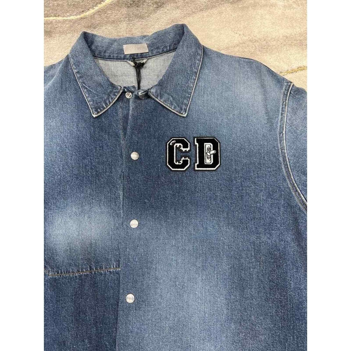 Dior and Kenny Scharf Blue Denim Jeans Overshirt Shirt Dior and Kenny Scharf Blue Denim Jeans Overshirt Shirt