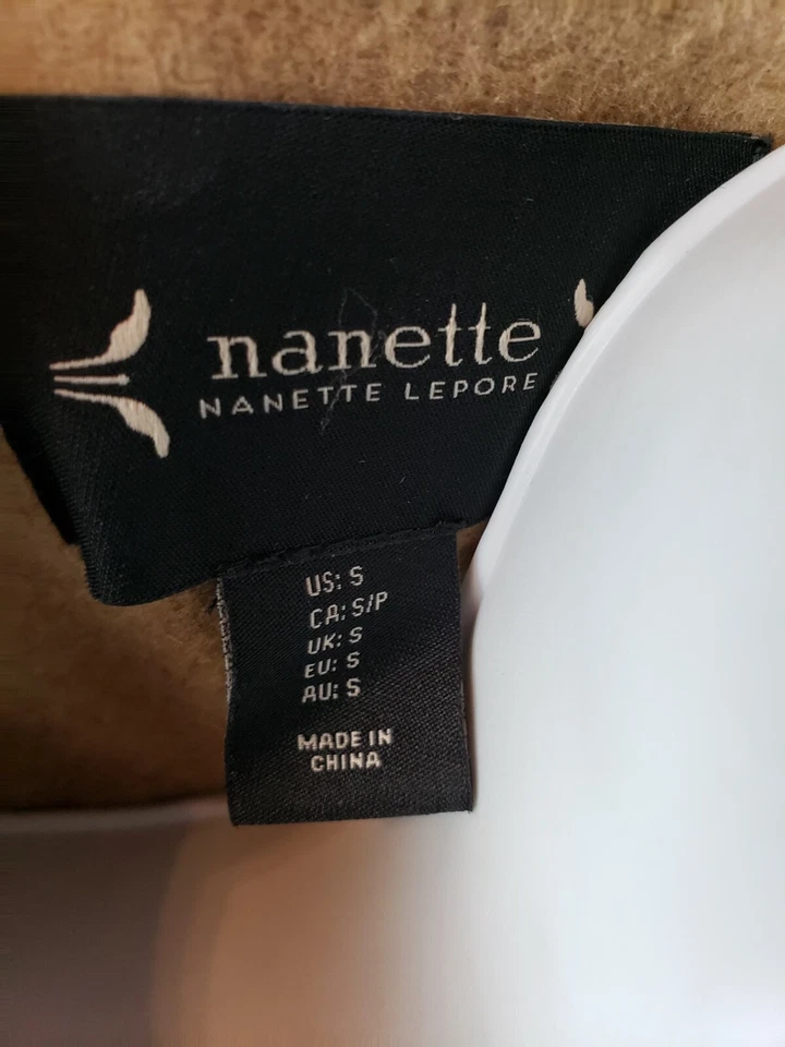 Abrigo para mujer Nanette Lepore de lana a cuadros multicolor talla S manga larga bolsillos usado en excelente estado Foto 3 de 4