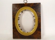 Miniature Photo Frame Walnut Golden Brass 19th Century