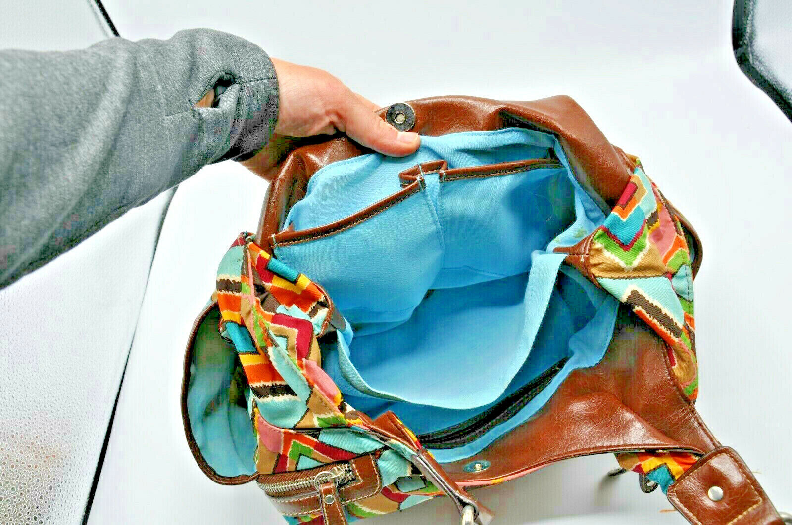 Rosetti Multi Colored Diamond Shape Pattern Purse… - image 6