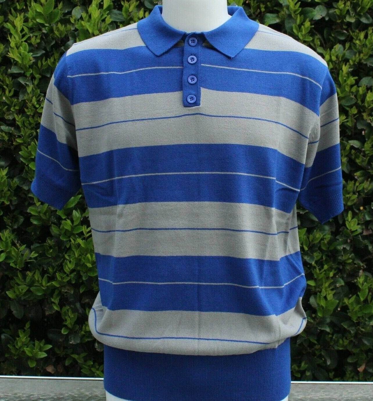 Lowrider Charlie Brown Men's Polo Shirt Royal Blue/Grey Chicano Cholo Dyse One