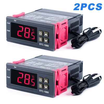 STC-1000 AC 110V-220V Digital Temperature Controller Thermostat With Sensor x2